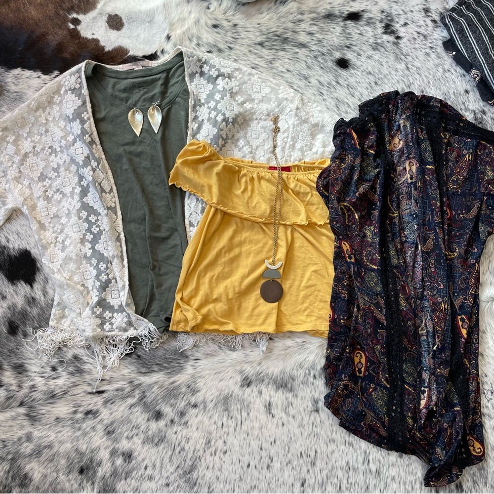 Boho Western Top Bundle - Fringe, Off The Shoulder, Paisley